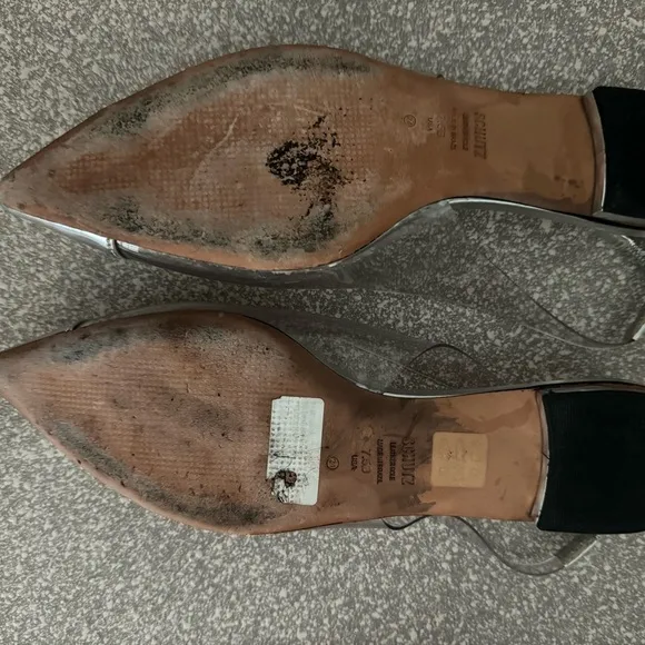 Schutz Sling Back Flats Leather Pointed Toe Women's Size 7.5 B