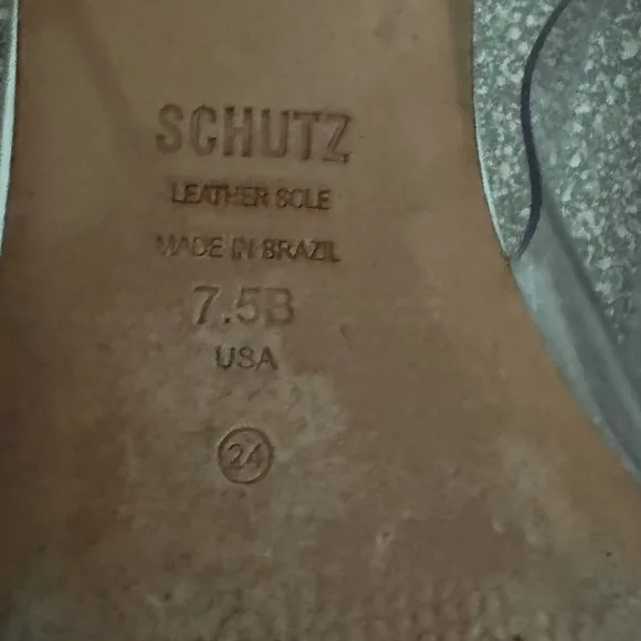 Schutz Sling Back Flats Leather Pointed Toe Women's Size 7.5 B
