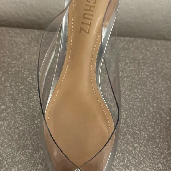 Schutz Sling Back Flats Leather Pointed Toe Women's Size 7.5 B
