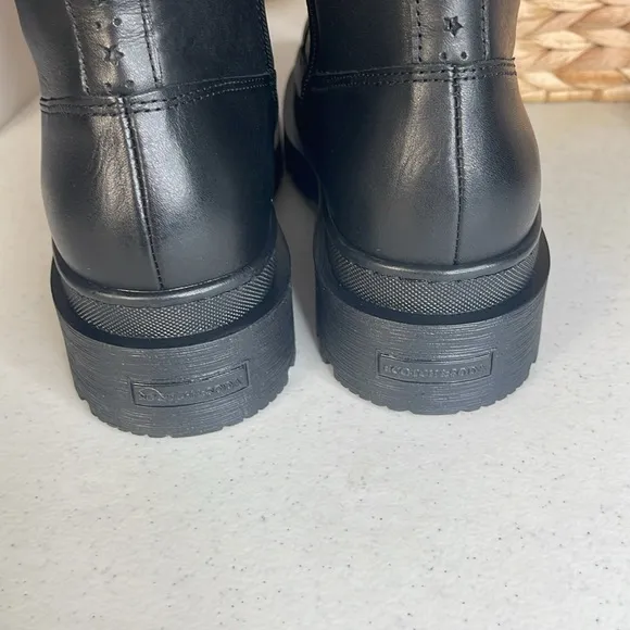 SCOTCH &amp; SODAMade In Portugal Leather Laced Up High Shaft Boots Sz 38/7.5