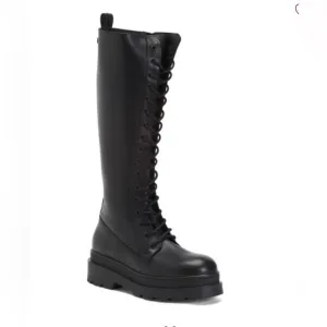SCOTCH &amp; SODAMade In Portugal Leather Laced Up High Shaft Boots Sz 38/7.5