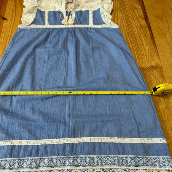 Sea New York Roseanna Chambray Lace Dress in Blue Cotton Women’s SIZE 4