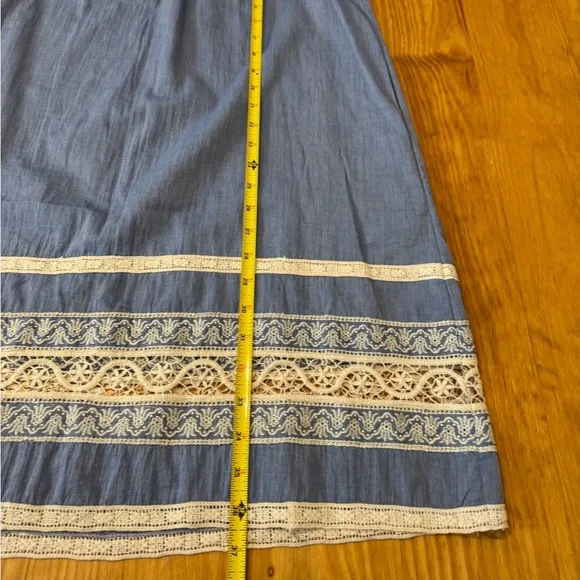 Sea New York Roseanna Chambray Lace Dress in Blue Cotton Women’s SIZE 4