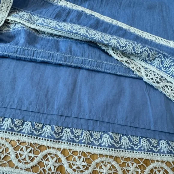 Sea New York Roseanna Chambray Lace Dress in Blue Cotton Women’s SIZE 4