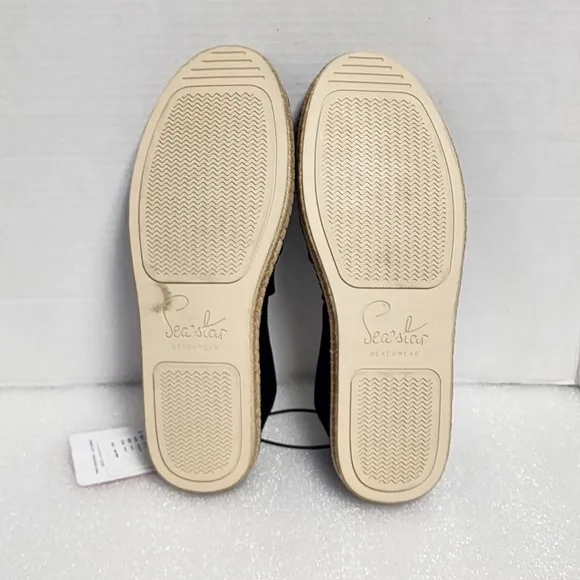 Sea Star Men's Beachcomber Espadrille Slip On Boat Ocean Town Shoes US 10 Black