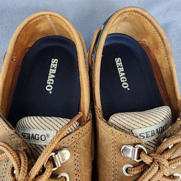 Sebago Mens Shoes 9WW Clovehitch II Slip On Boat Nubuck Leather Lace Up Casual