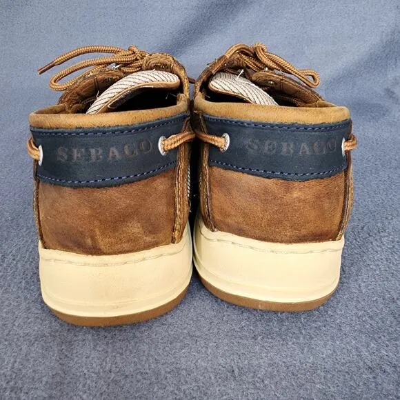 Sebago Mens Shoes 9WW Clovehitch II Slip On Boat Nubuck Leather Lace Up Casual