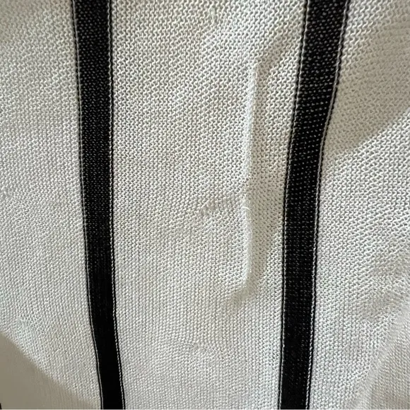 SEE BY CHLOÉ Black &amp; White Striped Lightweight Sweater—with flaw