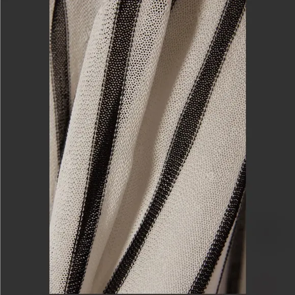 SEE BY CHLOÉ Black &amp; White Striped Lightweight Sweater—with flaw