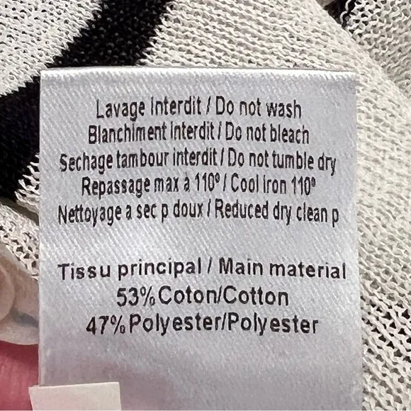SEE BY CHLOÉ Black &amp; White Striped Lightweight Sweater—with flaw