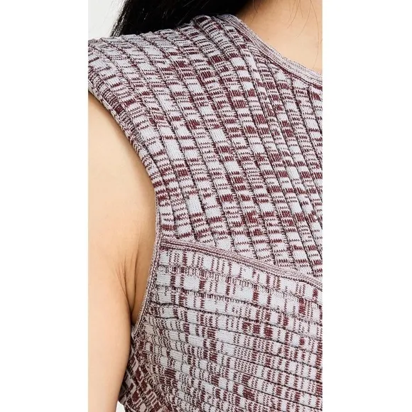 SELF-PORTRAIT Rib Knit Crossover Front Sleeveless Cutout Bodycon Midi Dress S