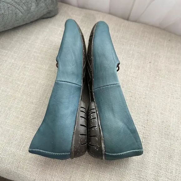 Sergio Tamani Tuka Women's Leather Tie Top Blue Flats Shoes Sz 38 (7.5)