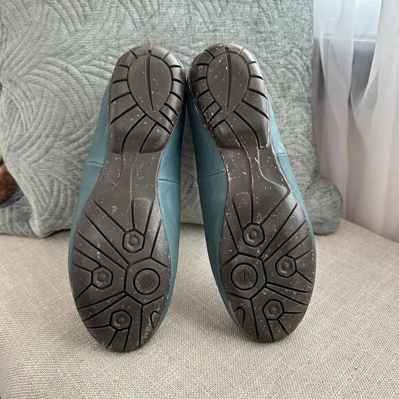 Sergio Tamani Tuka Women's Leather Tie Top Blue Flats Shoes Sz 38 (7.5)