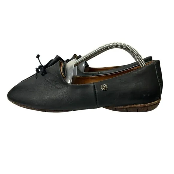 Sergio Tomani Tuka Leather Slip On Shoes Black Flats Handcrafted Woman’s 11.5