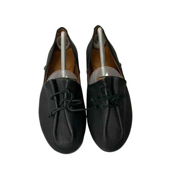 Sergio Tomani Tuka Leather Slip On Shoes Black Flats Handcrafted Woman’s 11.5