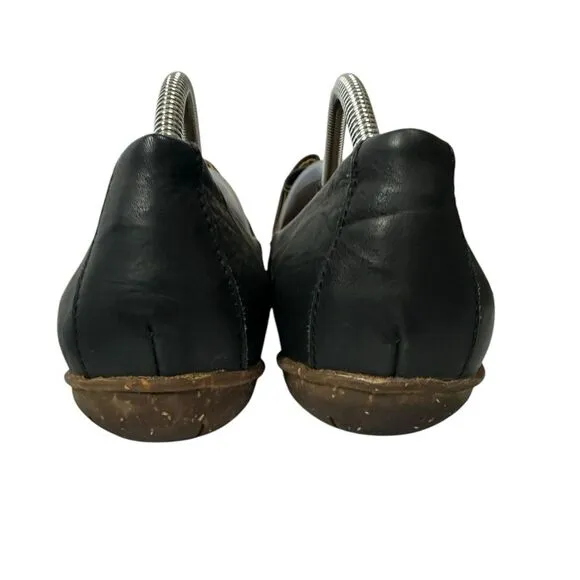 Sergio Tomani Tuka Leather Slip On Shoes Black Flats Handcrafted Woman’s 11.5