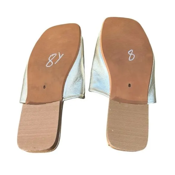 Seychelles Gold Takes Two Slide Sandal Square Toe Size 8