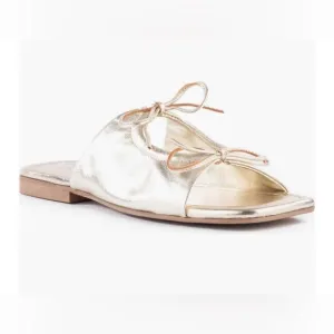 Seychelles Gold Takes Two Slide Sandal Square Toe Size 8