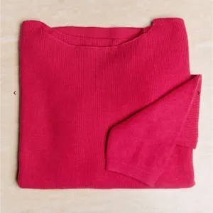 Sezane Clement Pull Sweater in Fuschia