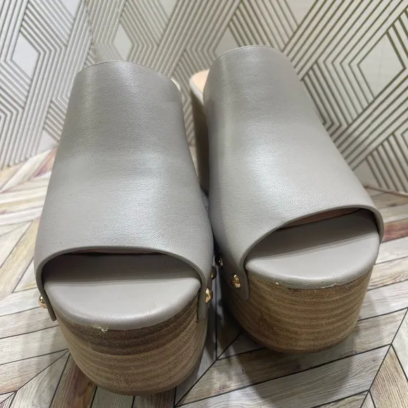 ShuShop Women's Gray Slide Sandals Gina Wedges size 8.5 SB2