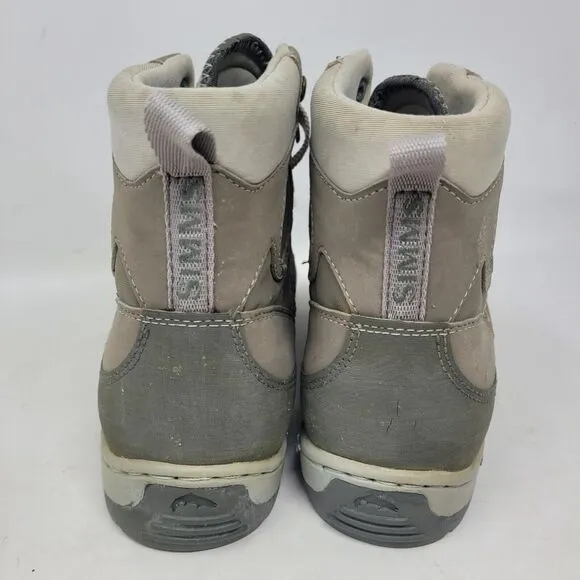SIMMS Flats Taupe Brown Gray Leather Mesh Fishing Sneakers Shoes Boots Mens Sz 8