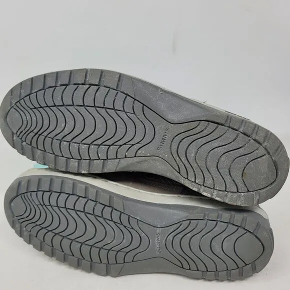 SIMMS Flats Taupe Brown Gray Leather Mesh Fishing Sneakers Shoes Boots Mens Sz 8