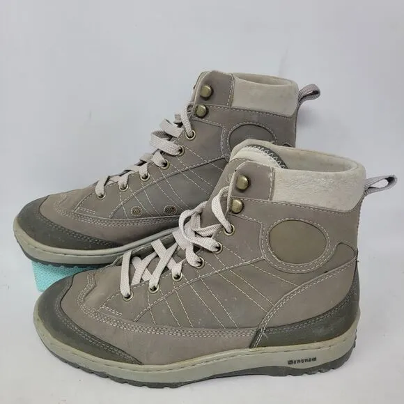 SIMMS Flats Taupe Brown Gray Leather Mesh Fishing Sneakers Shoes Boots Mens Sz 8