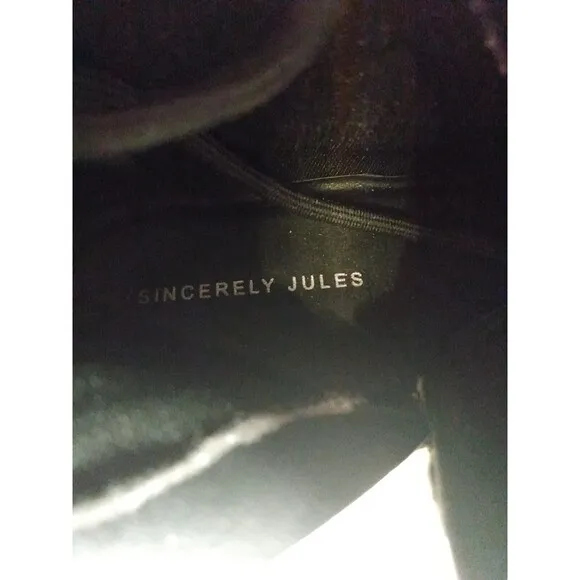 Sincerely Jules Women White Textured Harley Lace Up Combat‎ Boots Size 8M