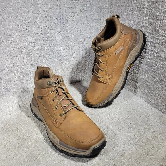 Skechers Respected-Boswell Men's Size 12 US Brown Leather Mid Top Boots 204454
