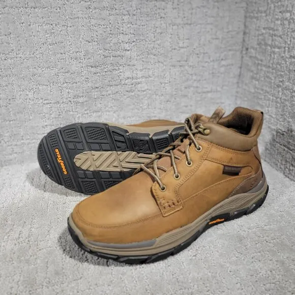 Skechers Respected-Boswell Men's Size 12 US Brown Leather Mid Top Boots 204454