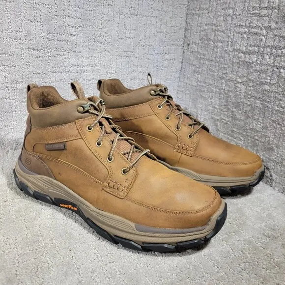 Skechers Respected-Boswell Men's Size 12 US Brown Leather Mid Top Boots 204454