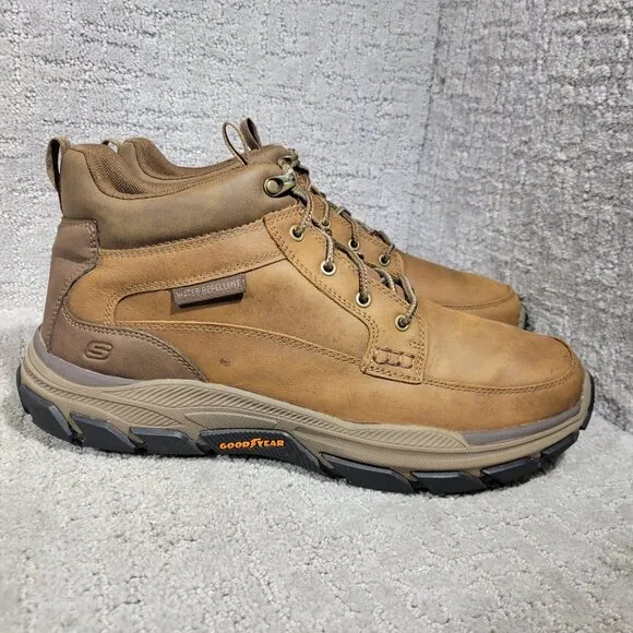 Skechers Respected-Boswell Men's Size 12 US Brown Leather Mid Top Boots 204454