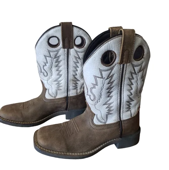 Smoky Mountain Drifter Kids' Leather Western Boots Square Toe Size 2R