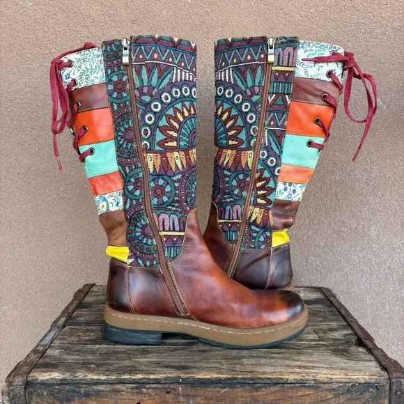 Socofy Bohemian Leather Boots