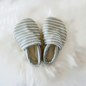 Soft Sole Baby Shoes - Green Stripe