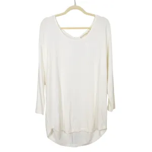 SOFT SURROUNDINGS Margulies Tunic Sweater in Marshmallow Back Zip Women's Medium