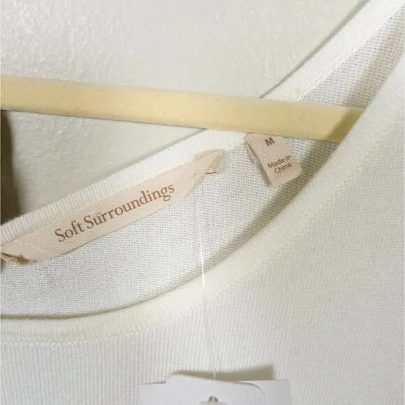 SOFT SURROUNDINGS Margulies Tunic Sweater in Marshmallow Back Zip Women's Medium