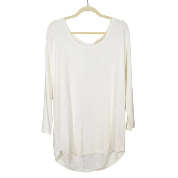 SOFT SURROUNDINGS Margulies Tunic Sweater in Marshmallow Back Zip Women's Medium