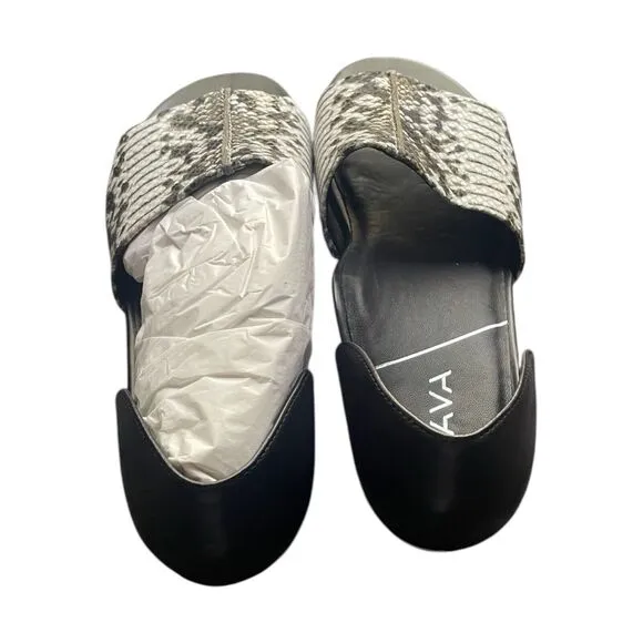SoftWalk Sava Calera Flat Slip On Black/Grey  Leather Women's Sz US 6.5/EUR 37M