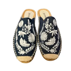 Soludos Embroidered Espadrille Mules Slip On Loafers Comfort Casual Size 5