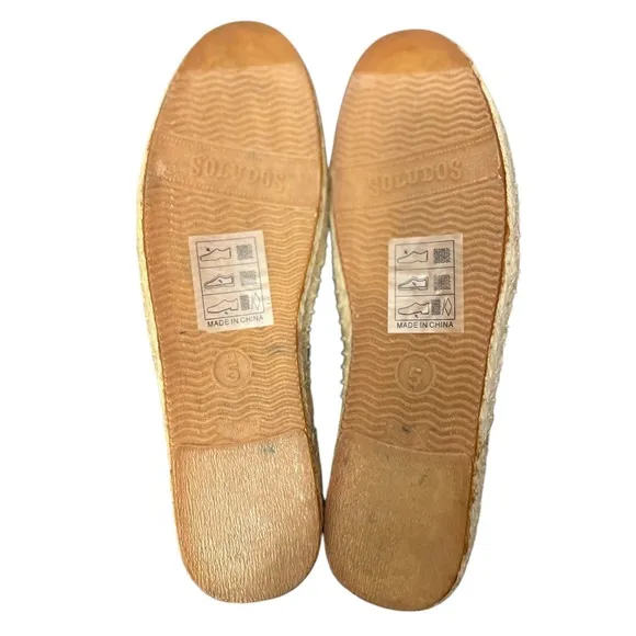 Soludos Embroidered Espadrille Mules Slip On Loafers Comfort Casual Size 5