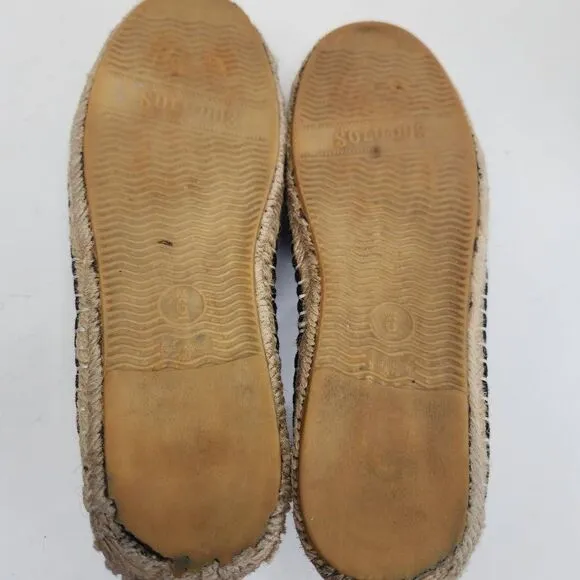 Soludos Womens Black Beige Camera Sunglasses Espadrille Comfort Flats Size 6