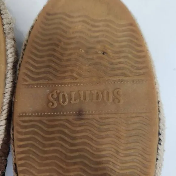 Soludos Womens Black Beige Camera Sunglasses Espadrille Comfort Flats Size 6