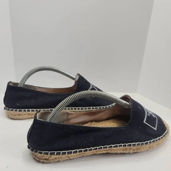 Soludos Womens Black Beige Camera Sunglasses Espadrille Comfort Flats Size 6