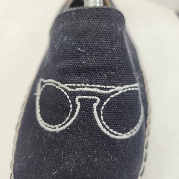 Soludos Womens Black Beige Camera Sunglasses Espadrille Comfort Flats Size 6