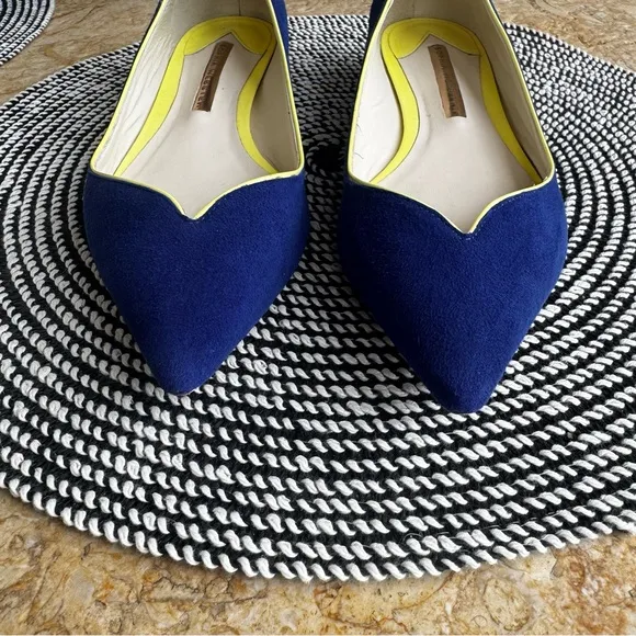 Sophia Webster Blue Suede Flats, Sz 371/2
