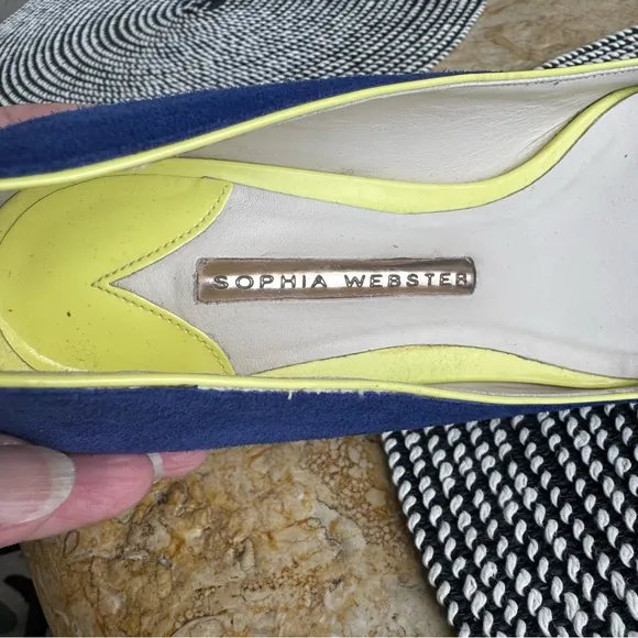 Sophia Webster Blue Suede Flats, Sz 371/2