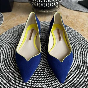 Sophia Webster Blue Suede Flats, Sz 371/2