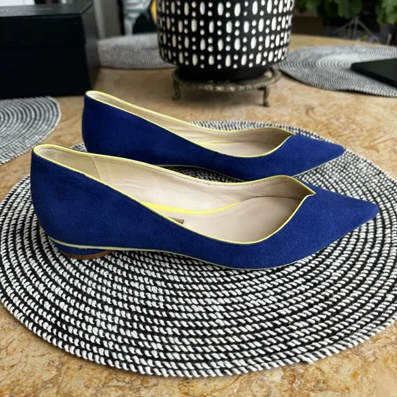 Sophia Webster Blue Suede Flats, Sz 371/2