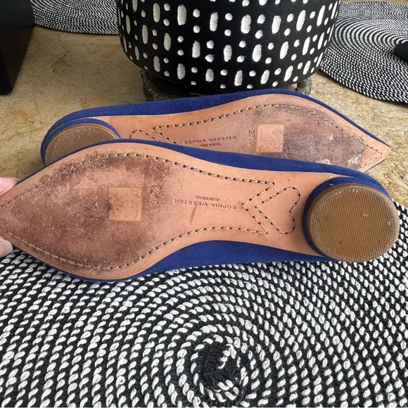 Sophia Webster Blue Suede Flats, Sz 371/2